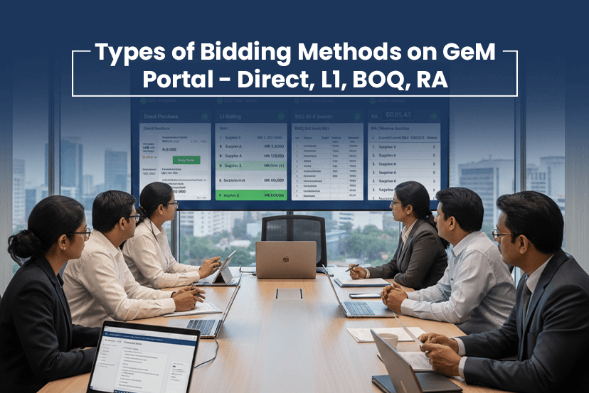 Types of Bidding Methods on GeM Portal: Direct, L1, BOQ, RA - TenderShark